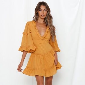 Hello Molly mustard dress from Saints and secrets
